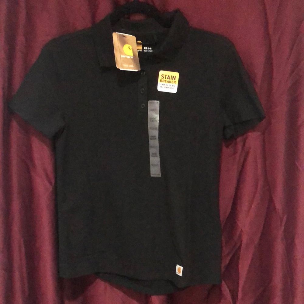 COPY - Carhartt short sleeve collared black top
